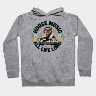 HOUSE MUSIC - All 9 Lives Long (Black) Hoodie